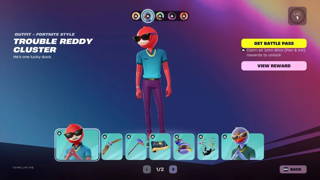 Rewards for Cluster's Bonus Page (Image via Epic Games)