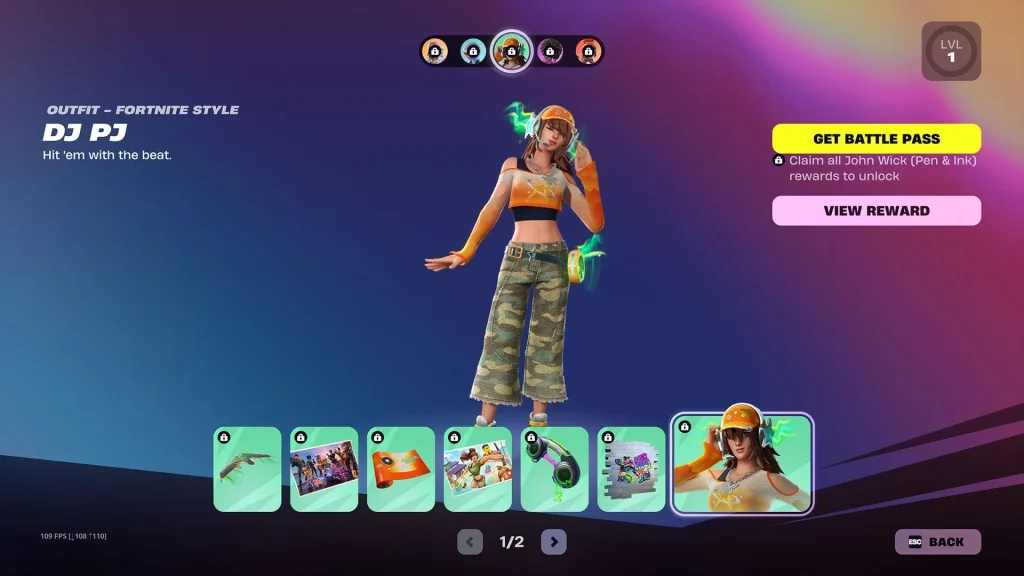 Rewards for Heatwave PJ's Bonus Page (Image via Epic Games)