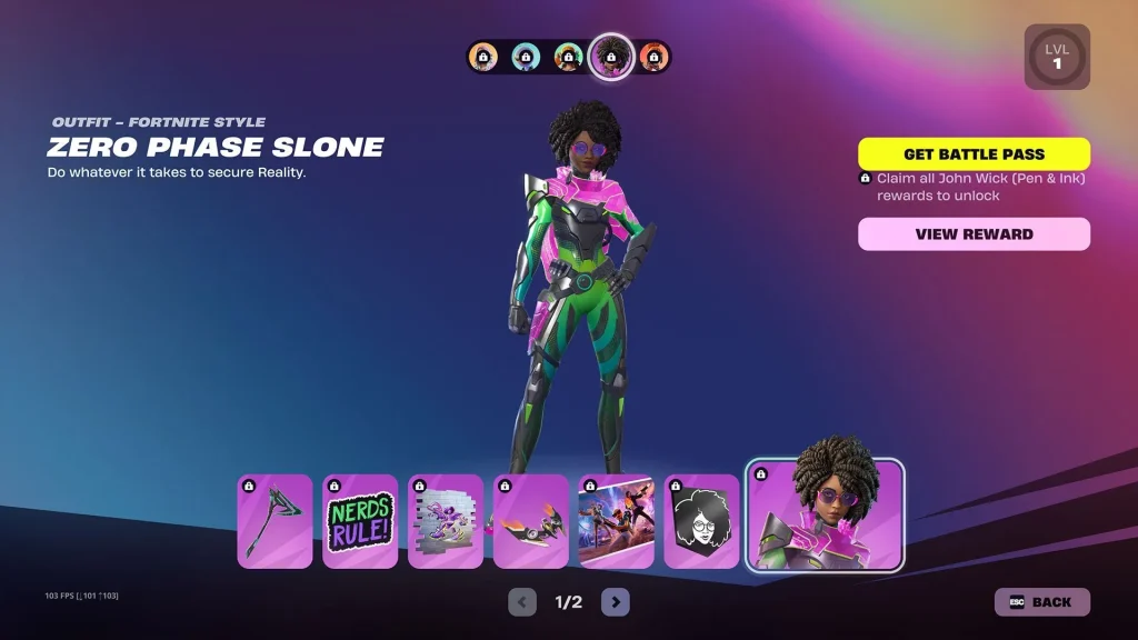 Rewards for Vanguard Slone's Bonus Page (Image via Epic Games)
