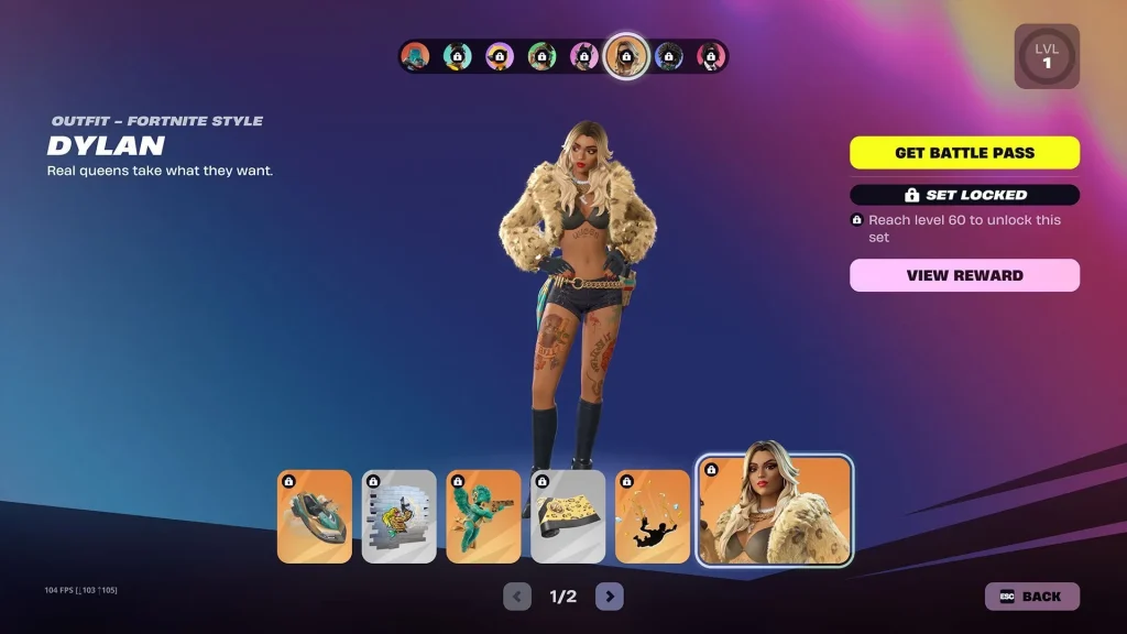Rewards for Dylan (Image via Epic Games)
