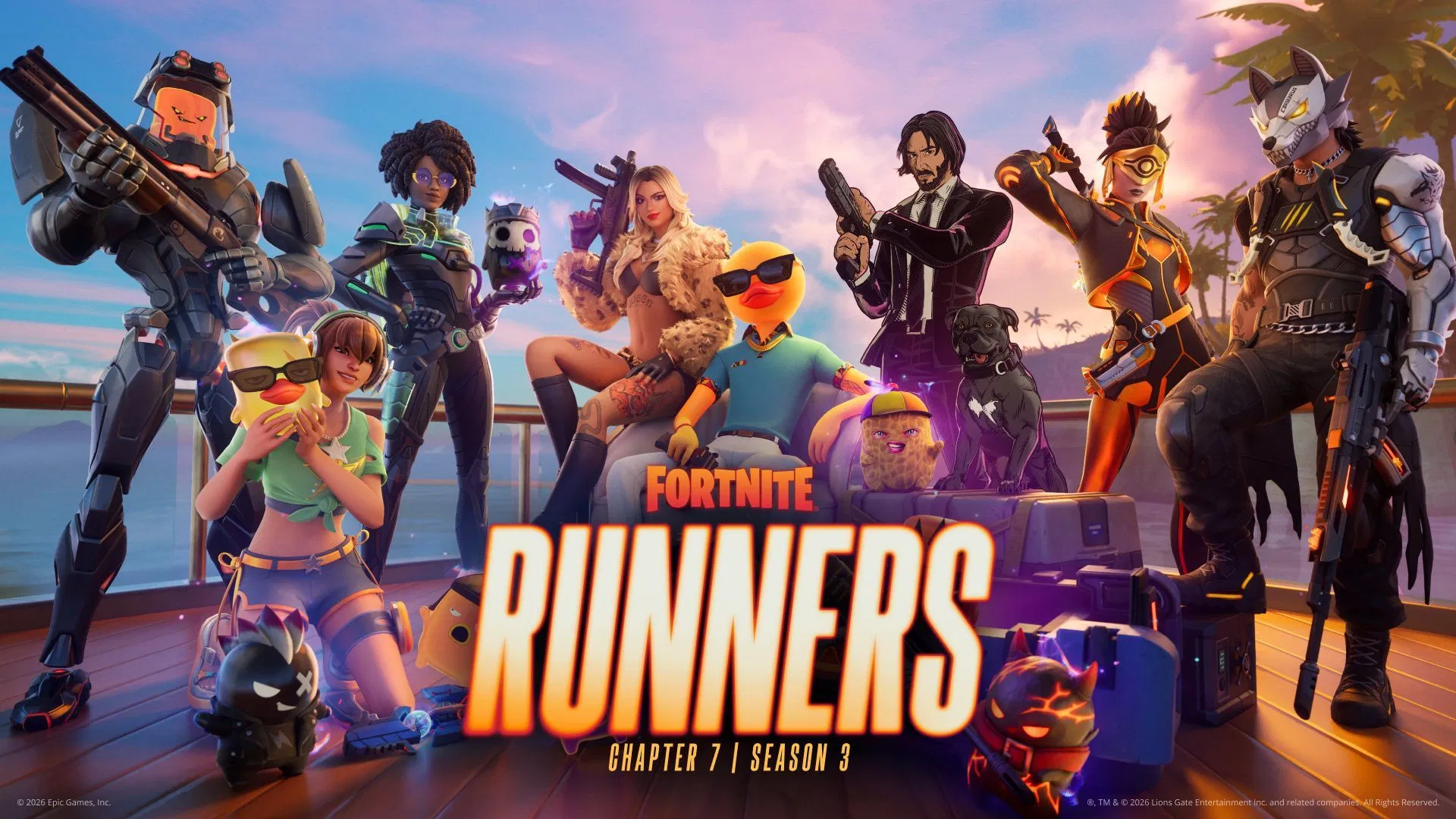 All cosmetic rewards for Fortnite Chapter 7 Season 3 Battle Pass (Image via Epic Games)