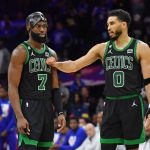 Jason Tatum reacted emotionally to Jalen Brown's trade from Boston.