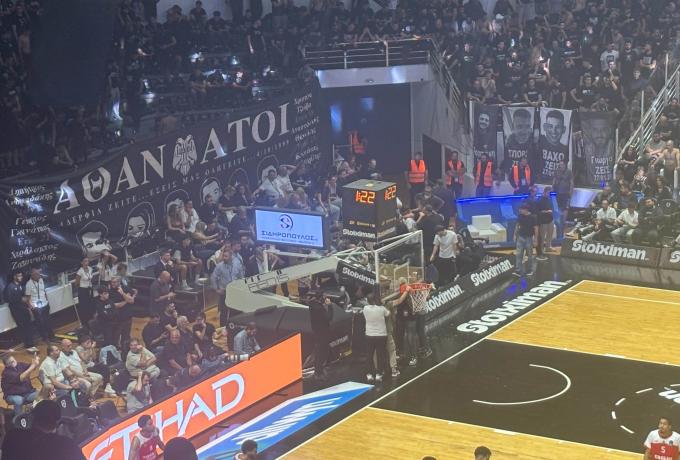The EuroCup match was interrupted in the third quarter due to the hoop being too low.